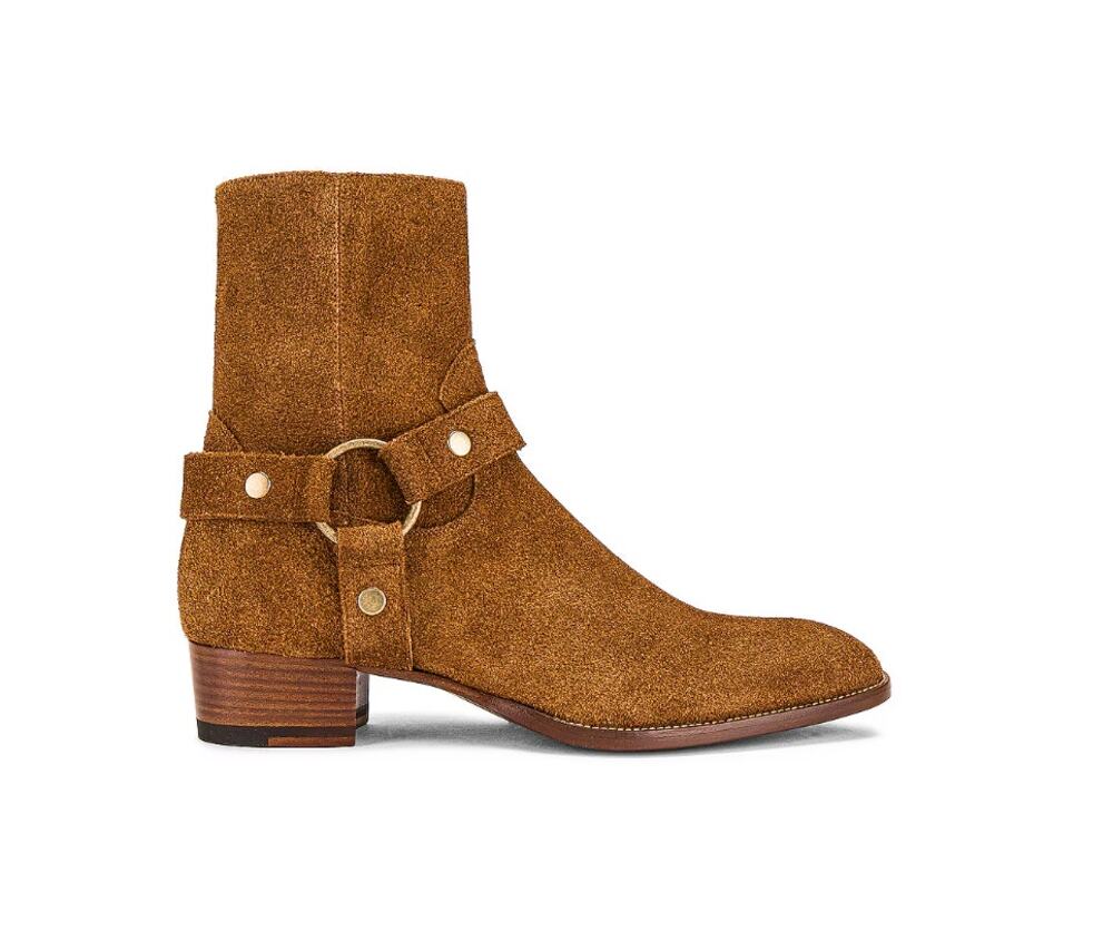 Saint Laurent West Suede Boots Harness Cowboy Western Coastal Statement Fall 7